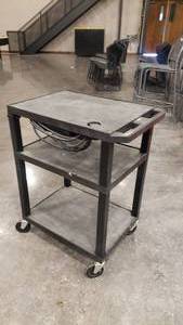 lot 208 image: Rolling The Tuffy Media Cart w Power Outlet