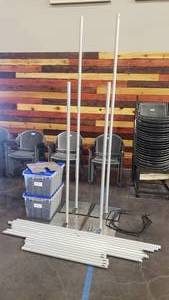 lot 217 image: Lot of Backgrop Poles & Curtains.