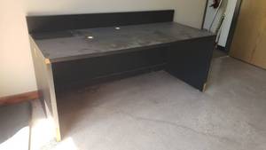 lot 228 image: Large Black Privacy Front Office Desk.  Measures 71 x 30 x 30