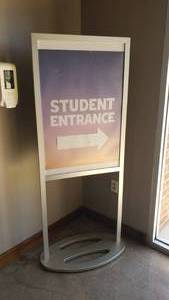 lot 230 image: Displays2Go 66 Double Sided Indoor Sign.  Insert is removeable.