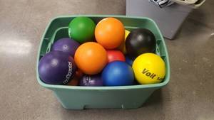 lot 282 image: Large Tote Full of Soft 8 Dodgeballs.  Approx 20 Balls