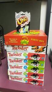 lot 286 image: Lot of Board Games.  Twister (Qty 6) & Apples to Apples