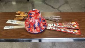 lot 331 image: The Most American Lot Ever...4th of July Hats, Smores Sticks & Hot Dog Campfire Sticks