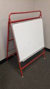 lot 337 image: Excellerations Multi-Use Double Sided Learning Easel.  Dry erase on one side, felt on the other.