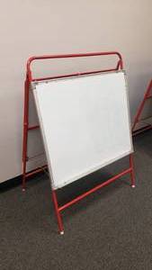 lot 338 image: Excellerations Multi-Use Double Sided Learning Easel.  Dry erase on one side, felt on the other.