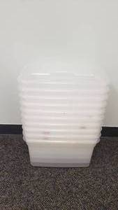 lot 380 image: Lot of 10 Clear Sterilite Classroom Bins