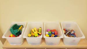 lot 427 image: 4 Bins Full of Misc Baby Toys