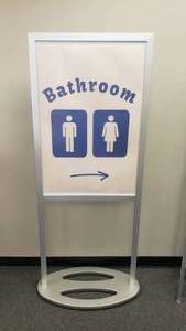 lot 445 image: Displays2Go 66 Double Sided Indoor Sign.  Insert is removeable.