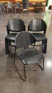 lot 165 image: Lot of 12 Black Textured Stacking Chairs.  Lightweight but VERY sturdy