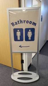 lot 506 image: Displays2Go 66 Double Sided Indoor Sign.  Insert is removeable.