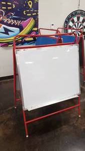 lot 529 image: Excellerations Multi-Use Double Sided Learning Easel.  Dry erase on one side, felt on the other.