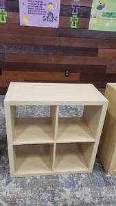 lot 541 image: Ikea Kallax Natural 4 Shelf Shelving Unit.  Measures 31 x 31 x 15