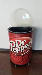 lot 567 image: Dr. Pepper Rolling Cooler w Flip Lid