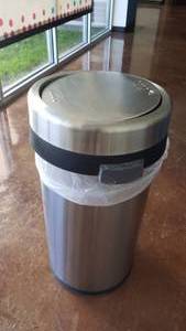 lot 581 image: Simple Human Stainless Steel Swing Lid trash Can