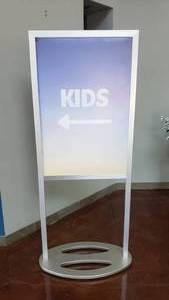 lot 604 image: Displays2Go 66 Double Sided Indoor Sign.  Insert is removeable.