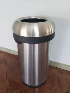 lot 609 image: Simple Human Stainless Steel Bullet Open Mouth 60L Trash Can, Model CW14017