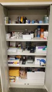 lot 470 image: Cabinet Full of Misc Office Supplies.  SO MUCH GREAT STUFF  Includes Everything Pictured.  Cabinet is NOT Included.