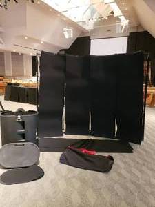 lot 736 image: Complete Trade Show Setup.  Includes Frame, Backdrop, Podium, Wrap, Case & MORE
