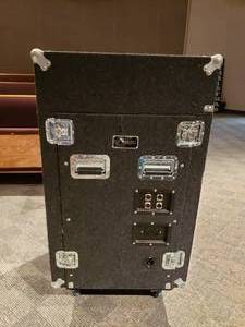 lot 815 image: Portable church Rolling Electronics Cabinet w Everythign Pictured.