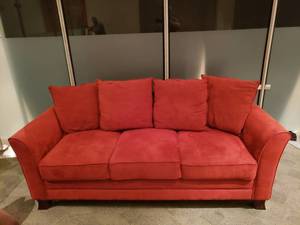 lot 848 image: Red Deep Seat Sofa