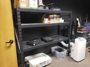 lot 927 image: Metal Adjustable Shelf.  Contents Not Included.  77 x 72 x 24