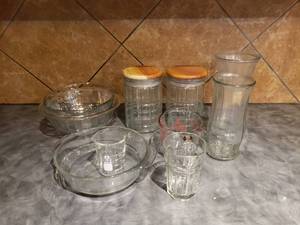 lot 959 image: Lot of Misc Glassware.  Jars, Vases, Bowls & More