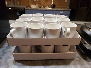 lot 964 image: Lot of 24 Ikea White Coffee Mugs