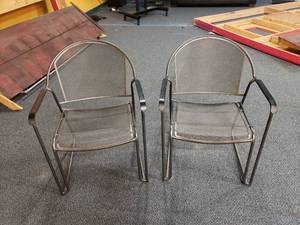 lot 988 image: Lot of 2 Industrial Style Metal Chairs