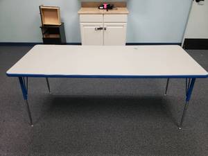 lot 1008 image: Rectangle Adjustable Classroom Table.  72 x 29