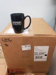lot 1043 image: Box Full of LifePoint Church Ceramic Coffee Mugs.  36 Total