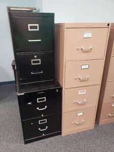 lot 1049 image: Lot of 3 Metal File Cabinets.