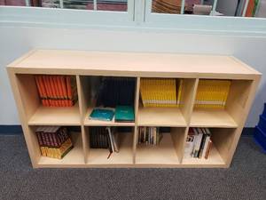 lot 1076 image: Ikea Kallax 8 Shelf Shelving Unit.  Measures 59 x 31 x 15