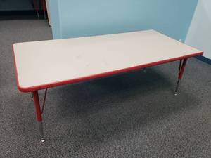lot 1091 image: Rectangle Adjustable Height Classroom Table.  64 Long