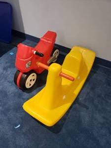 lot 1142 image: Lot of 2 Misc Play Toys.  Scooter & Rocker