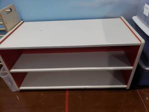 lot 1184 image: Double Sides Rolling Classroom Storage Cabinet