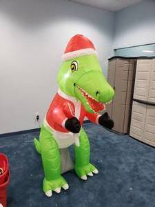 lot 1258 image: T-Rex Santa Christmas Inflatable