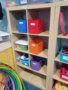 lot 1267 image: Ikea Kallax Natural 8 Shelf Shelving Unit.  Measures 59 x 31 x 15