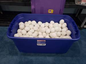 lot 1268 image: Large Tote Full of Soft Snowballs.  Whos down for an EPIC snowball fight
