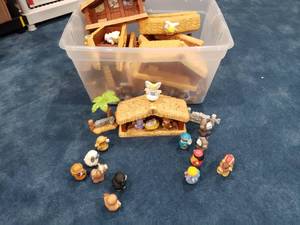 lot 1274 image: Large Tote FULL of Little People Nativity Sets.