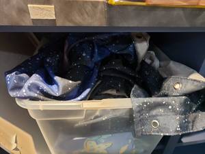 lot 1293 image: Tote Full of Space Themed Shower Curtains