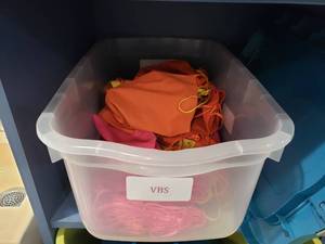 lot 1299 image: Large Tote Full of Fabric Backpacks For Crafting.