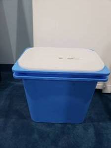 lot 1303 image: 2 Ikea Trofast Storage Bins w Lids
