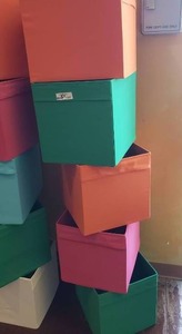 lot 1317 image: Lot of 5 Ikea Storage Bins For The Kallax Shelf.  Misc Colors.