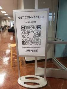 lot 1393 image: Displays2Go 66 Double Sided Indoor Sign.  Insert is Removeable.