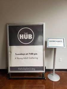 lot 1450 image: Large Outdoor Sign w Removeable Insert & Small Indoor Sign w Removeable Insert