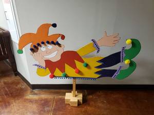 lot 1453 image: Wooden Jester Display