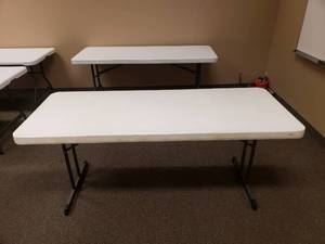 lot 1496 image: Lifetime 6 Folding Leg Banquet Table