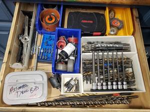 lot 1507 image: Large Lot of Drill Bits, Hole Saws & More.  Includes Everything Pictured