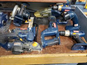 lot 1513 image: Large Ryobi 18v Tool Lot.  Includes 8 Separate Tools.