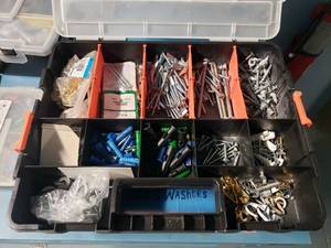 lot 1526 image: Locking Parts Storage Case w Contents